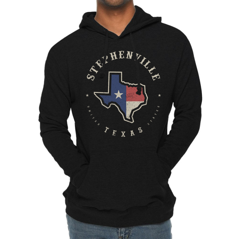 Vintage Stephenville Texas State Flag Map Souvenir Gift Long Sleeve T Lightweight Hoodie by cm-arts | Artistshot