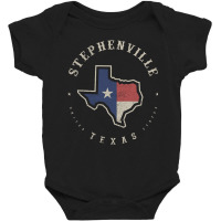 Vintage Stephenville Texas State Flag Map Souvenir Gift Long Sleeve T Baby Bodysuit | Artistshot