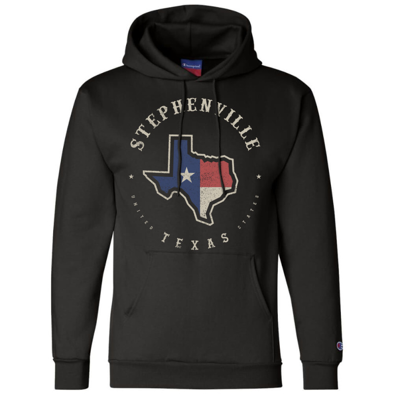 Vintage Stephenville Texas State Flag Map Souvenir Gift Long Sleeve T Champion Hoodie by cm-arts | Artistshot