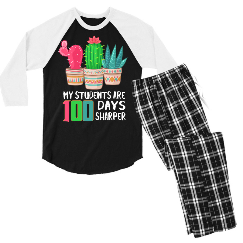 Funny 100 Days Of School Gift T  Shirt My Students Are 100 Days Sharpe Men's 3/4 Sleeve Pajama Set | Artistshot