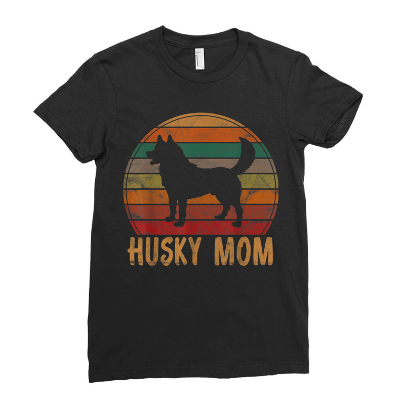 Retro Husky Mom Gift Dog Mother Pet Siberian Huskies Mama Ladies Fitted T-Shirt by SorenKim | Artistshot