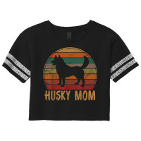 Retro Husky Mom Gift Dog Mother Pet Siberian Huskies Mama Scorecard Crop Tee | Artistshot