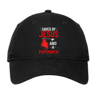 Saved By Jesus And A Pacemaker Heart Disease Awareness Funny T Shirt Adjustable Cap | Artistshot