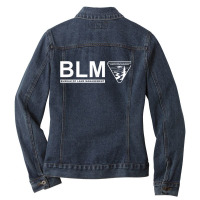 The Original Blm -bureau Of Land Management (white) Ladies Denim Jacket | Artistshot