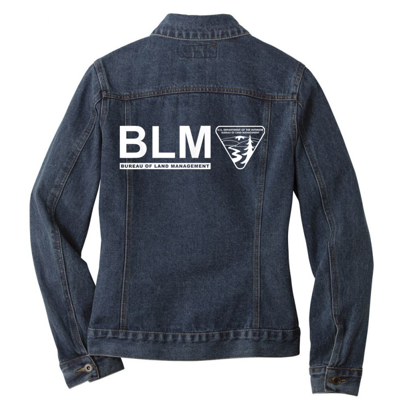 The Original Blm -bureau Of Land Management (white) Ladies Denim Jacket by DevynGiorgio | Artistshot