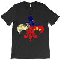 Louisiana Cajun Proud Acadiana Flag Distressed Fleur T-shirt | Artistshot