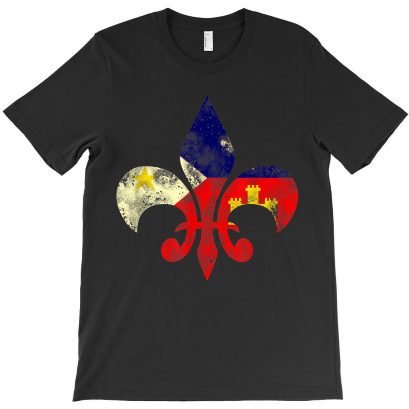 Louisiana Cajun Proud Acadiana Flag Distressed Fleur T-shirt | Artistshot