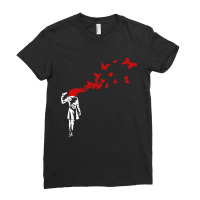 Banksy Headshot Butterfly Ladies Fitted T-shirt | Artistshot