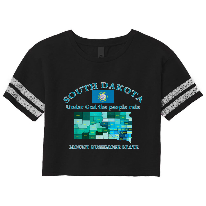 Colorful South Dakota County Map, Flag, Motto, Nickname T Shirt Scorecard Crop Tee by cm-arts | Artistshot