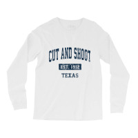 Cut And Shoot Texas Tx Vintage Sports Established Navy Desig T Shirt Long Sleeve Shirts | Artistshot