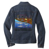 Ecologists Know About Interconnectedness Food Chains Ladies Denim Jacket | Artistshot