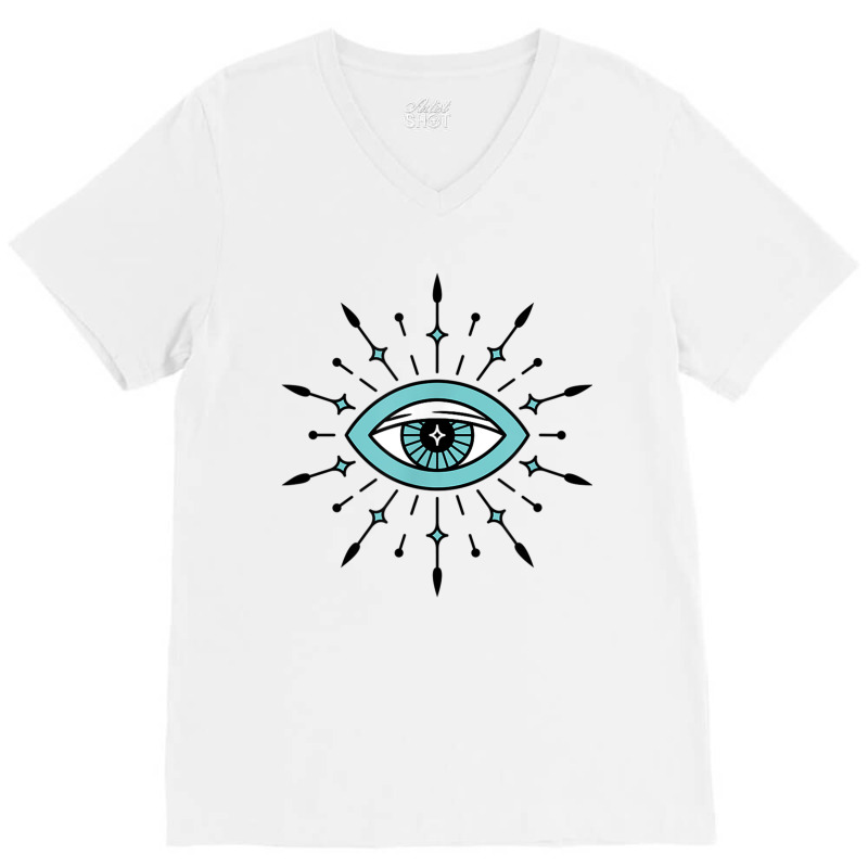 Evil Eye Protection Talisman Symbol V-Neck Tee by JaronKennedy | Artistshot