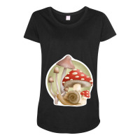 Snail Amp Shrooms Maternity Scoop Neck T-shirt | Artistshot