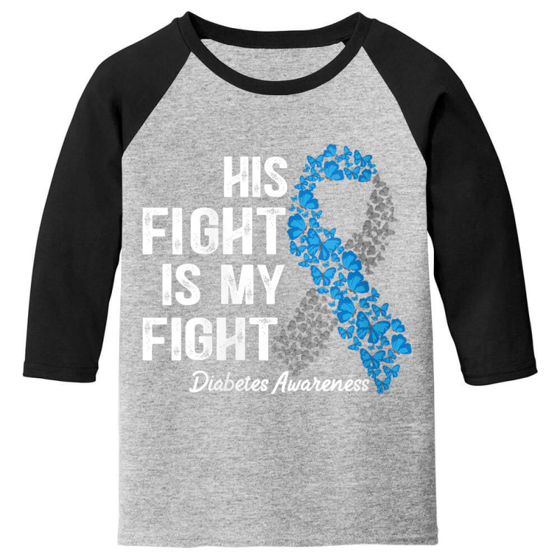 Womens T1d Apparel His Fight Is My Fight Type 1 Diabetes Awareness V N Youth 3/4 Sleeve by cm-arts | Artistshot