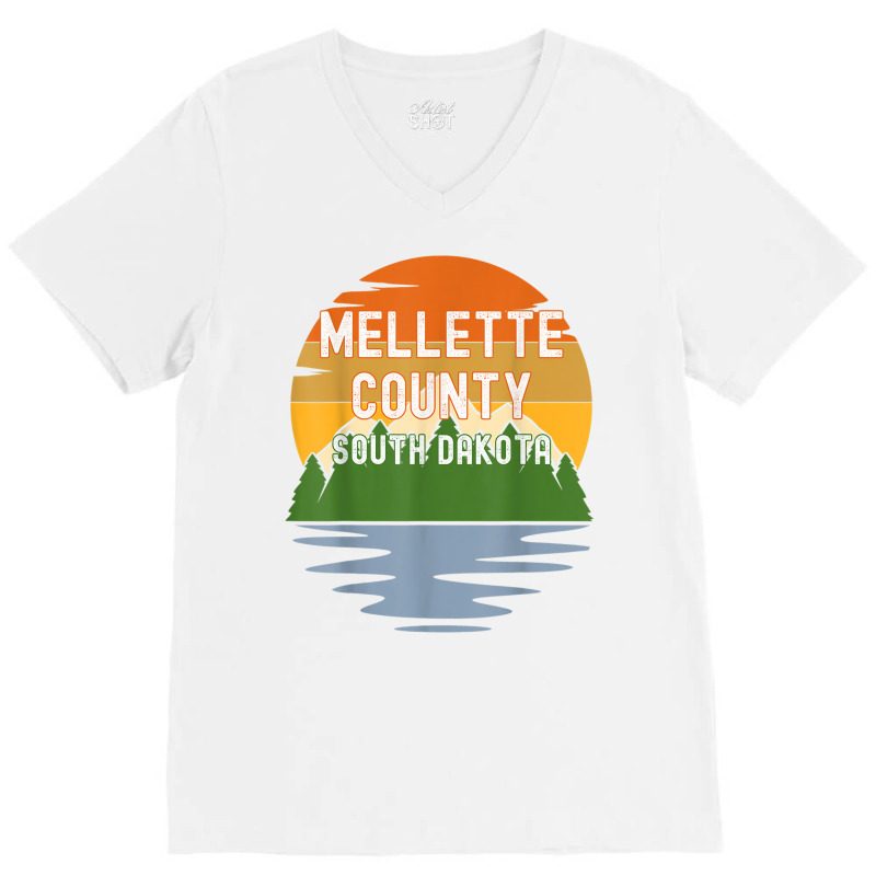 From Mellette County South Dakota Vintage Sunset T Shirt V-Neck Tee by cm-arts | Artistshot