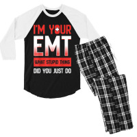 Emt Emergency Medical Technician Ambulance Responder Ems Men's 3/4 Sleeve Pajama Set | Artistshot