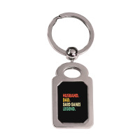 Husband Dad Gard Games Legend Silver Rectangle Keychain | Artistshot