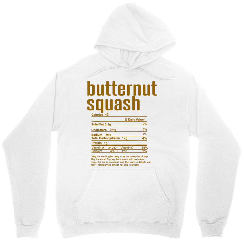 Thanksgiving Christmas Butternut Squash Nutritional Facts T Shirt Unisex Hoodie by cm-arts | Artistshot