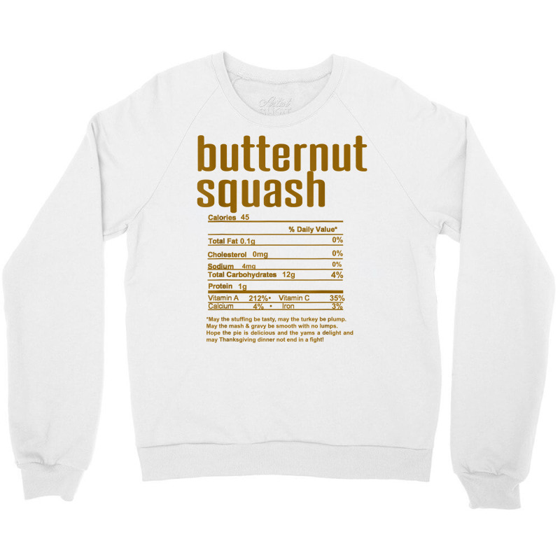 Thanksgiving Christmas Butternut Squash Nutritional Facts T Shirt Crewneck Sweatshirt by cm-arts | Artistshot