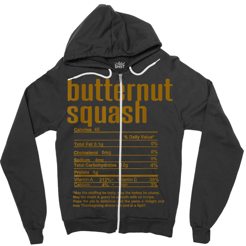 Thanksgiving Christmas Butternut Squash Nutritional Facts T Shirt Zipper Hoodie by cm-arts | Artistshot