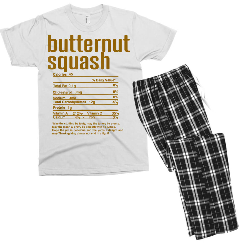 Thanksgiving Christmas Butternut Squash Nutritional Facts T Shirt Men's T-shirt Pajama Set by cm-arts | Artistshot