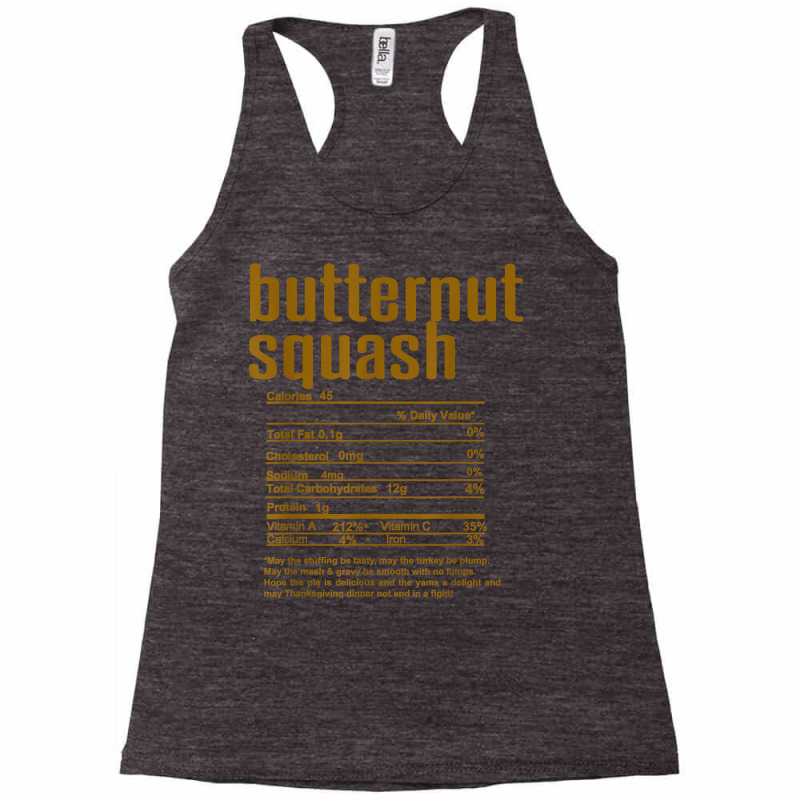 Thanksgiving Christmas Butternut Squash Nutritional Facts T Shirt Racerback Tank by cm-arts | Artistshot