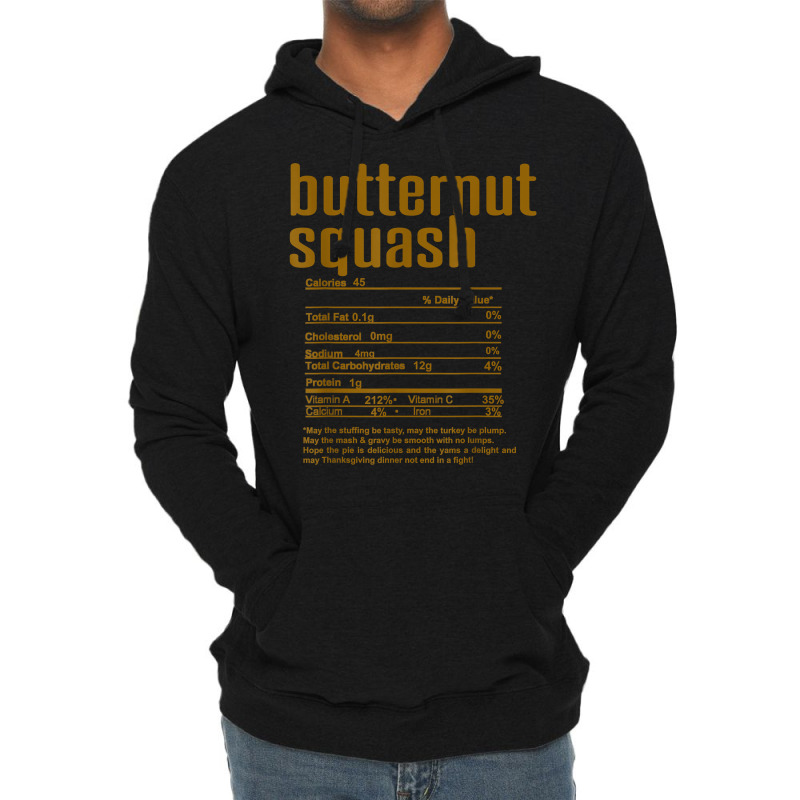 Thanksgiving Christmas Butternut Squash Nutritional Facts T Shirt Lightweight Hoodie by cm-arts | Artistshot