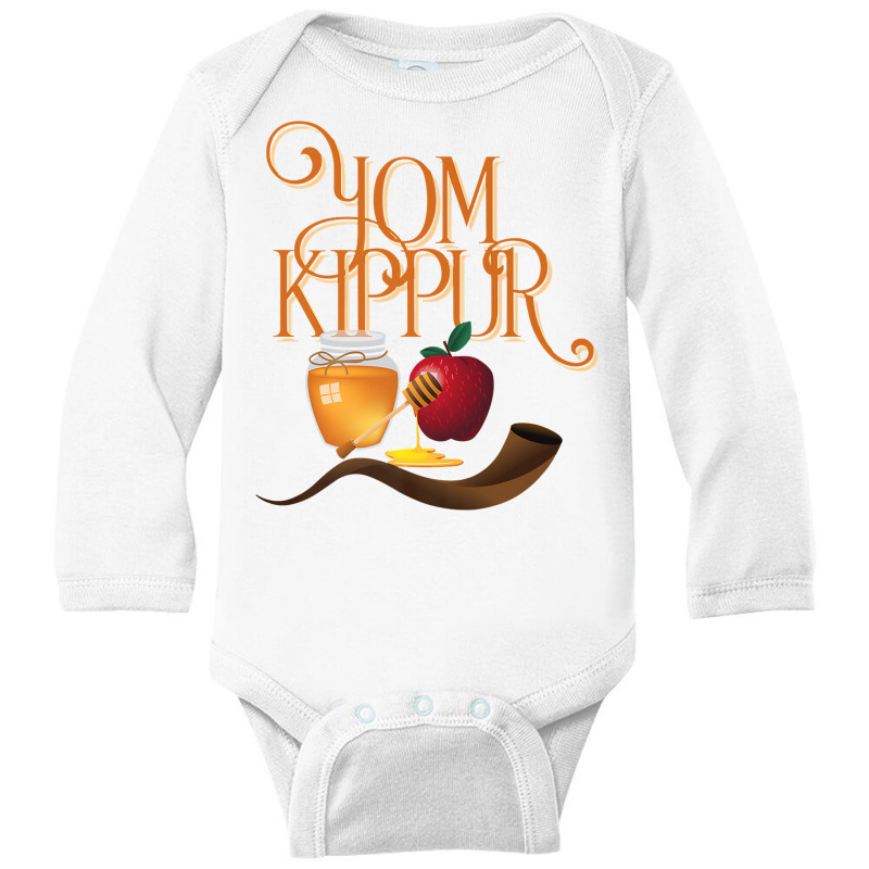 Happy Yom Kippur Jewish Day Of Atonement Premium T Shirt Long Sleeve Baby Bodysuit by sarlesfo | Artistshot