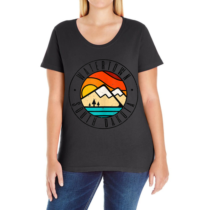 Minimalist Outdoors Watertown South Dakota Sd Tank Top Ladies Curvy T-Shirt by cm-arts | Artistshot