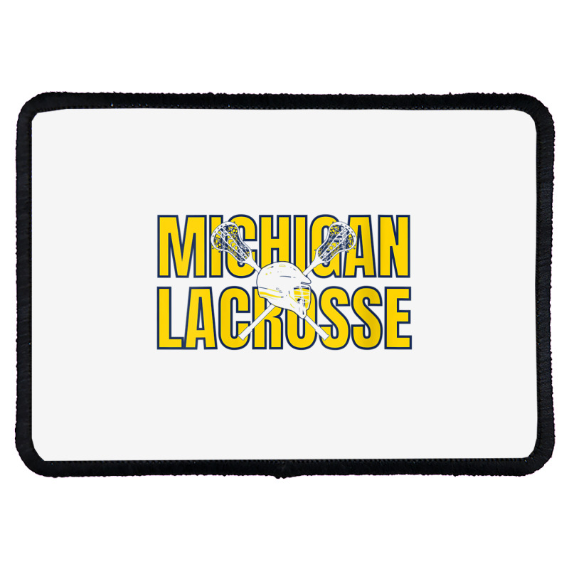 Womens Michigan Lacrosse Helmet Mi Lax The Wolverine State Gift V Neck Rectangle Patch | Artistshot