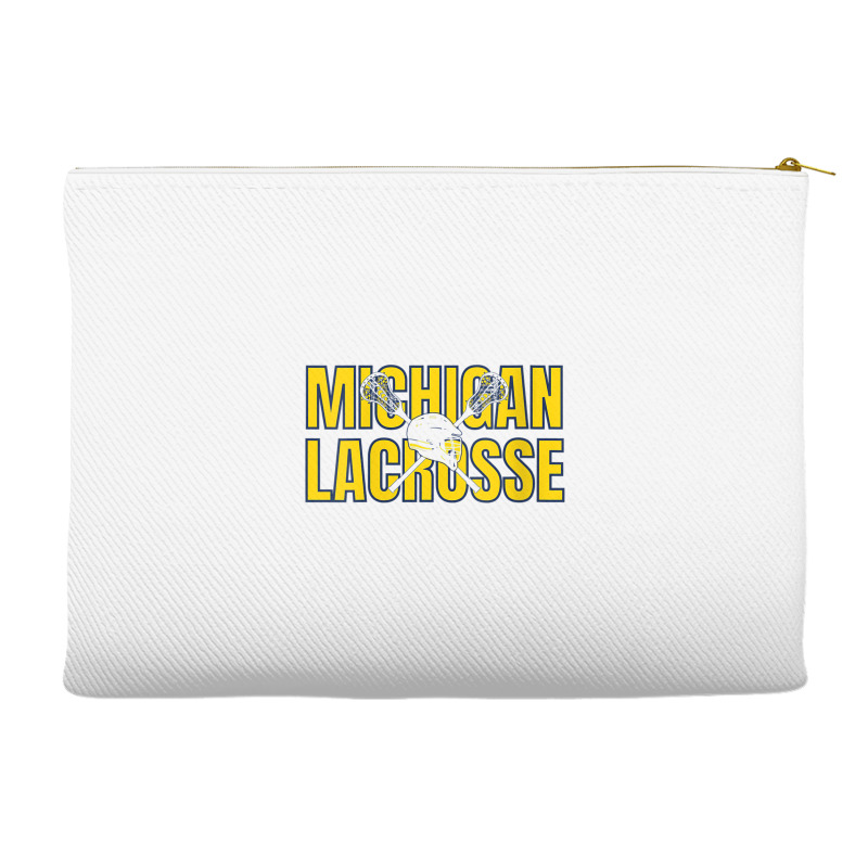 Womens Michigan Lacrosse Helmet Mi Lax The Wolverine State Gift V Neck Accessory Pouches | Artistshot