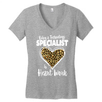 Being A Technology Specialist Is Heart Work, Teacher Leopard T Shirt Women's V-neck T-shirt | Artistshot