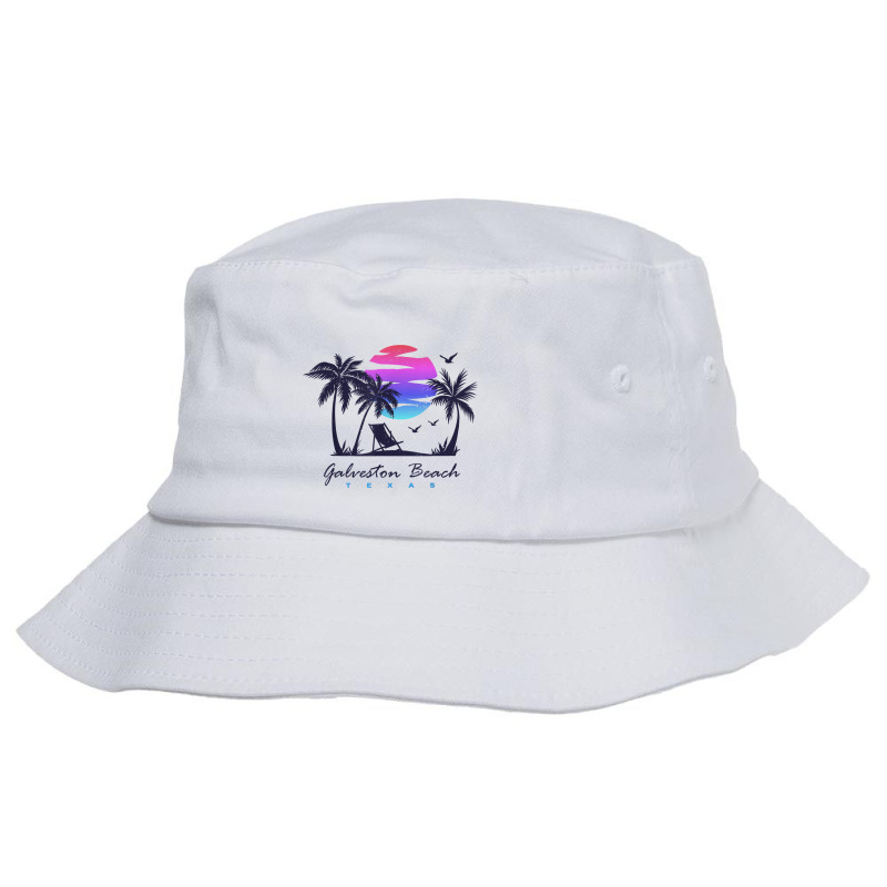 Galveston Beach Texas Spring Break Vacation Vintage Sunset T Shirt Bucket Hat by cm-arts | Artistshot