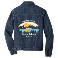 Rapid City South Dakota Souvenir Mountain Sunset River Tank Top Men Denim Jacket | Artistshot