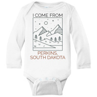 I Come From Perkins South Dakota T Shirt Long Sleeve Baby Bodysuit | Artistshot