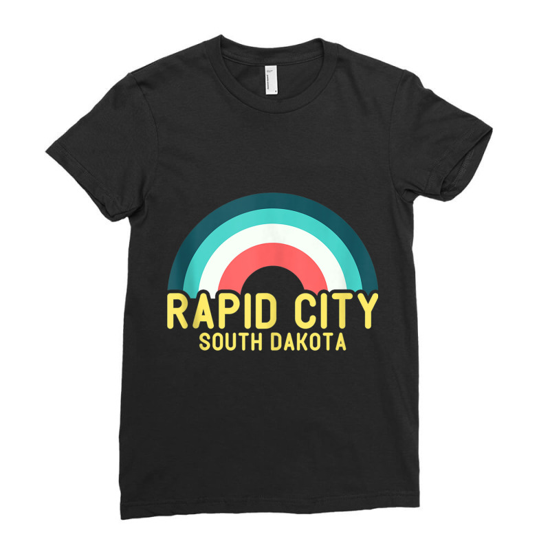 Rapid City South Dakota Vintage Retro Rainbow Tank Top Ladies Fitted T-Shirt by cm-arts | Artistshot