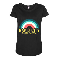 Rapid City South Dakota Vintage Retro Rainbow Tank Top Maternity Scoop Neck T-shirt | Artistshot