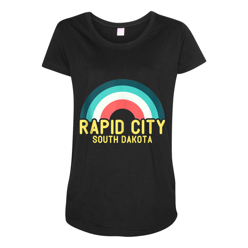 Rapid City South Dakota Vintage Retro Rainbow Tank Top Maternity Scoop Neck T-shirt by cm-arts | Artistshot