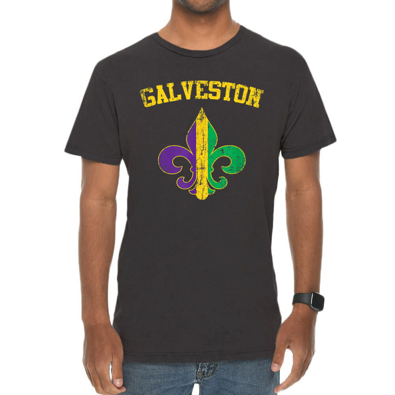 Galveston Texas Mardi Gras Fleur De Lis Symbol T Shirt Vintage T-Shirt by cm-arts | Artistshot