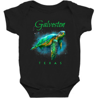 Galveston Texas Watercolor Sea Turtle T Shirt Baby Bodysuit | Artistshot