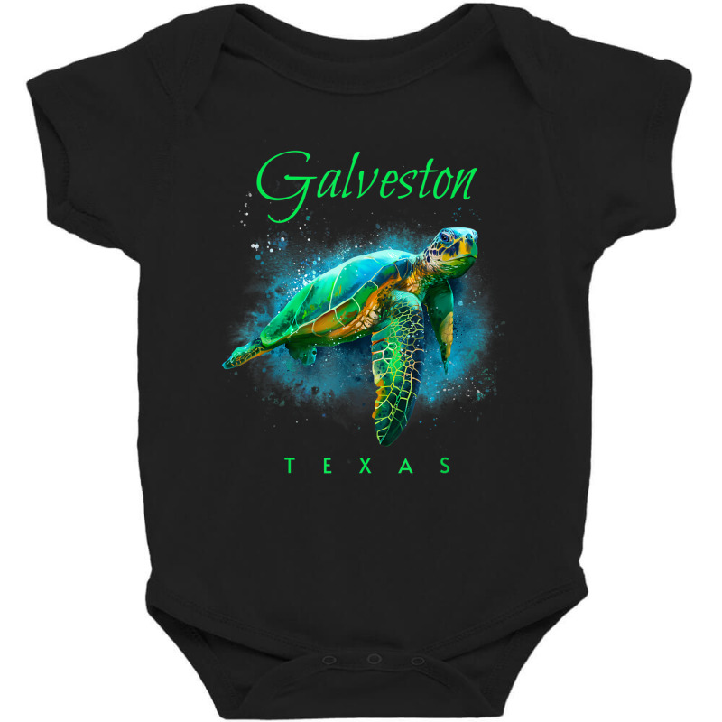 Galveston Texas Watercolor Sea Turtle T Shirt Baby Bodysuit by cm-arts | Artistshot