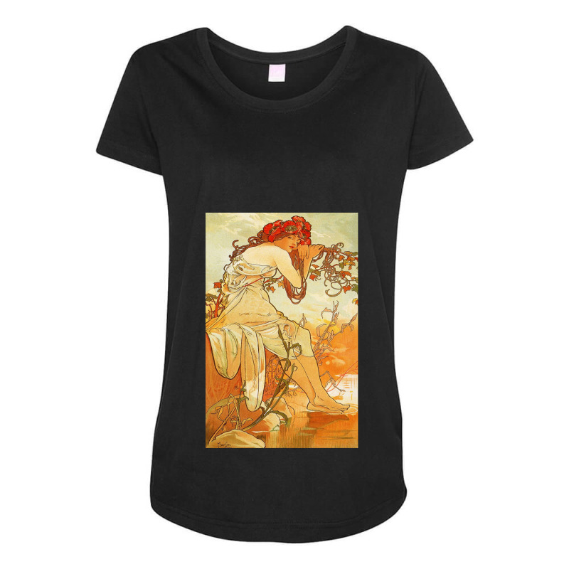 Alphonse Mucha   Art Maternity Scoop Neck T-shirt by cm-arts | Artistshot