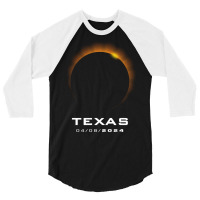 Total Solar Eclipse 2024 Texas Long Sleeve T Shirt 3/4 Sleeve Shirt | Artistshot