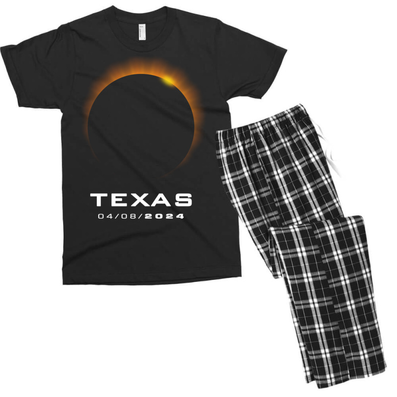 Total Solar Eclipse 2024 Texas Long Sleeve T Shirt Men's T-shirt Pajama Set by cm-arts | Artistshot