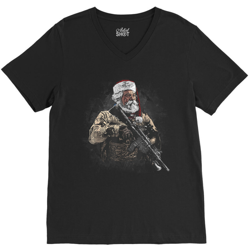 Soldier Santa V-neck Tee | Artistshot