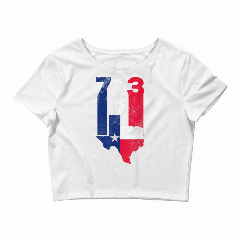 Houston City In Texas The Lone Star State For 713 T Shirt Crop Top by cm-arts | Artistshot