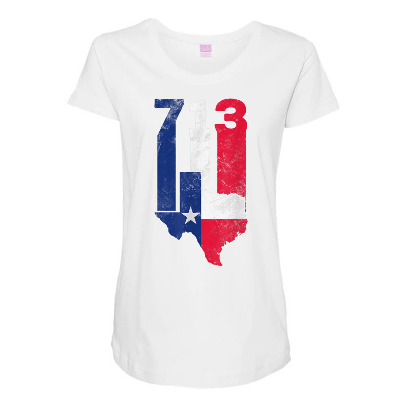 Houston City In Texas The Lone Star State For 713 T Shirt Maternity Scoop Neck T-shirt by cm-arts | Artistshot