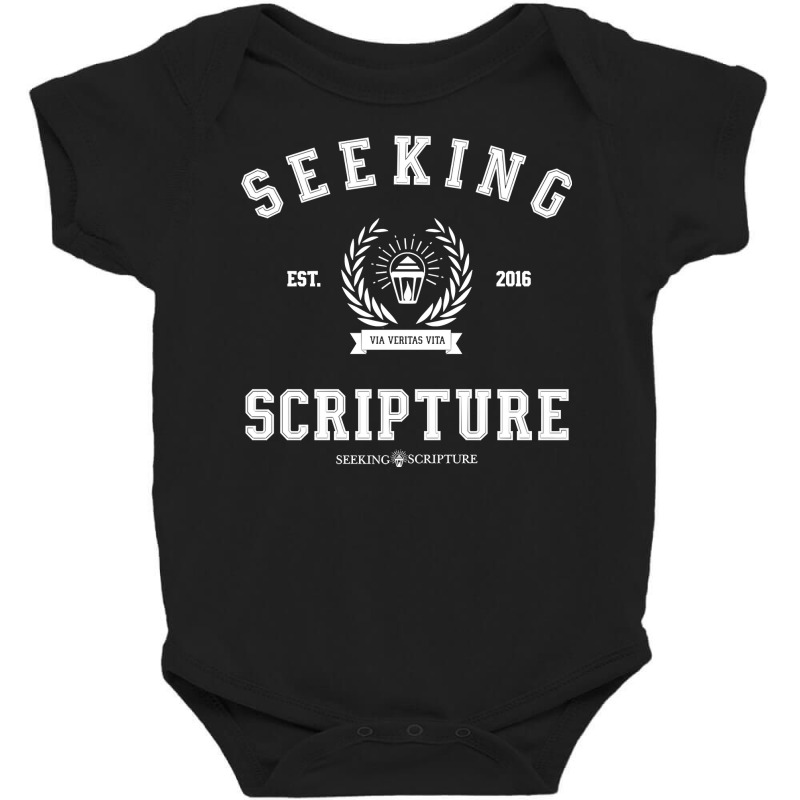 Collegiate Style Seeking Scripture Via Veritas Vita Sweatshirt Baby Bodysuit by cm-arts | Artistshot