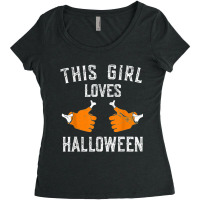 This Girl Loves Happy Halloween Costume Funny For Women Women's Triblend Scoop T-shirt | Artistshot