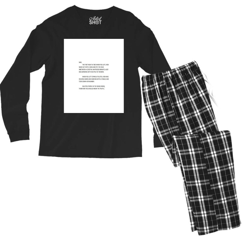 Letter To Sammi Jersey Shore Graphic Men's Long Sleeve Pajama Set | Artistshot